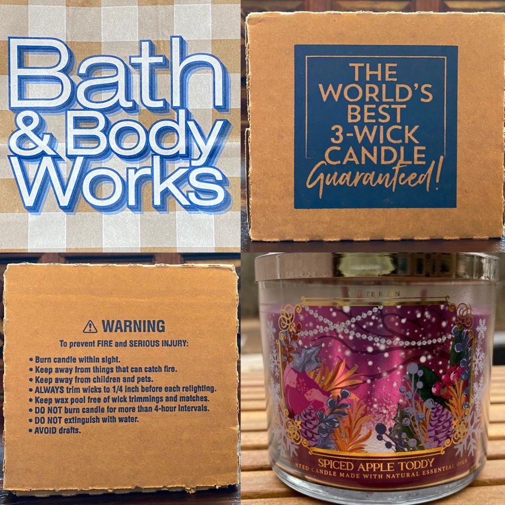 Bath & Body Works Spiced Apple Toddy 3 Wick Candle With Decorative Lid - Picture 13 of 15